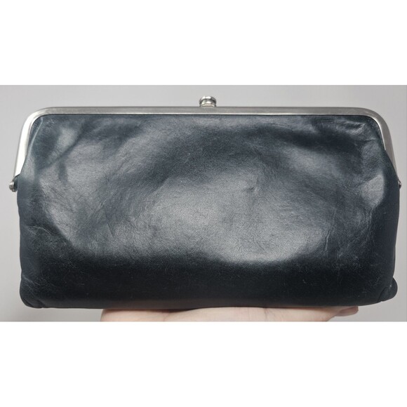 Hobo International Lauren Double Frame Clutch Bifold Wallet Leather Forest Green - Picture 2 of 16